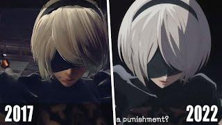 Nier Automata anime trailer comparison | 2017 vs 2022 TRAILER