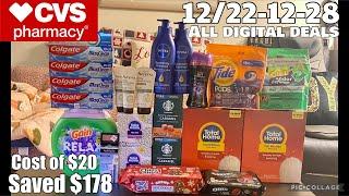 CHRISTMAS CVS HAUL ALL DIGITAL DEALS || Spend $100 save $20 Flash Coupon || 12/22-12/28