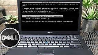 Dell laptops, Launch Startup Repair, Windows Failed blue screen Starting Windows 7 #startupproblem