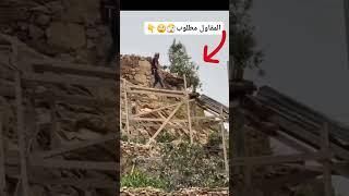 مهارة عمال البناء في اليمن: صبّ الأعمدة من ارتفاعات عالية على السقالات!