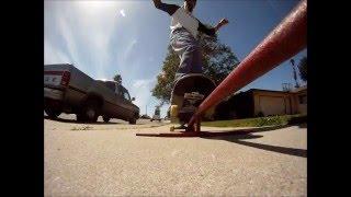 Homemade skateboard rainbow rail