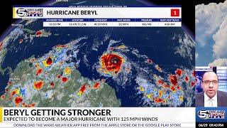 10pm SAT Beryl Update: Major Hurricane to Strike Barbados & St. Vincent