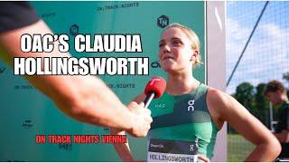 OAC Oceania’s Claudia Hollingsworth post 800m race | On Track Nights Vienna