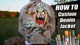 How To Custom Paint Denim Jackets! Taz x Wild West Tutorial | DIY