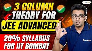3 Column Theory For JEE Advanced 2024 (20% Syllabus for IIT Bombay) | Ashwani Tyagi Sir