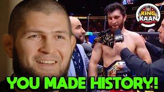 Khabib Nurmagomedov and Islam Makhachev React to Magomed Ankalaev Becoming UFC Champion