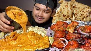 INDIAN BUTTER CHICKEN & BUTTER NAAN WITH TANDOORI CHICKEN | MUKBANG | EATING SHOW