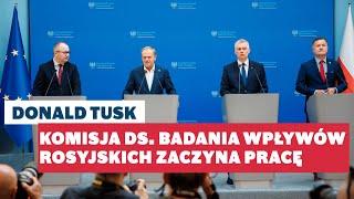 Donald Tusk - Konferencja z udziałem Adama Bodnara, Tomasza Siemoniaka i gen. Jarosława Stróżyka