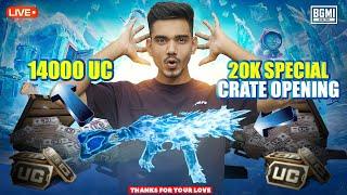 THANK YOU FOR 20K | 14000 UC CRATE OPENING | BGMI LIVE |  FACECAM| |#uzugamer