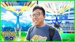 Xerneas Raid Hour with an Insane Number of Hundos in Minneapolis, Minnehaha Falls - Pokemon GO