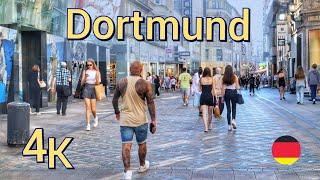 Dortmund Germany/Walking Tour in Dortmund in the city center in summer 4k 60fps