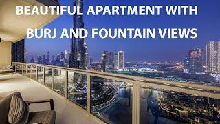 Beautiful Apartment With Full Fountain and Burj Khalifa Views