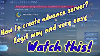 How to create advance server, legit and easy way, Mobile legends 2021