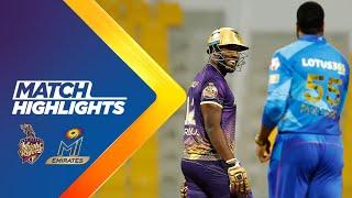 Kieron Pollard & Andre Russell Biggest Clash | ILT20 S1 | Cricket Series Highlights | ADKR VS MIE