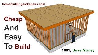 Easiest Small House or Apartment Framing With Shed Roof - Affordable Home Construction