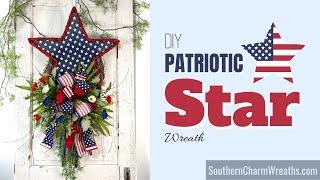 DIY Patriotic Star Wreath on Grapevine Base