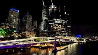 Brisbane Night Walk | Summer Night In Brisbane City 2024: Brisbane City Nightlife Part 1[4K]
