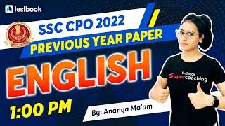SSC CPO English Classes 2022 | SSC CPO Previous Year Questions Paper - 01 | By Ananya Maam