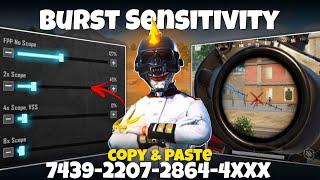 MG3 BURST SENSITIVITY BGMI/PUBG MOBILE | BEST SENSITIVITY FOR BURST | SENSITIVITY CODE