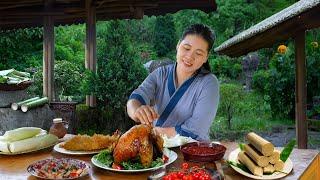 Harvest ripe fruit - Cook super delicious bamboo grilled pork & Cooking in the countryside kitchen