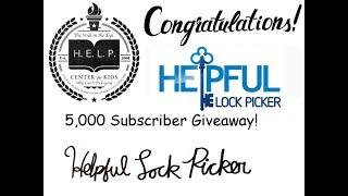 [162] HelpfulLockPicker 5,000 Subscriber Giveaway Winner Announcement