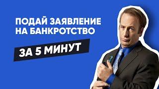 Заявление на банкротство - 5 минут и дело в суде | Как подать заявление на банкротство (БФЛ)