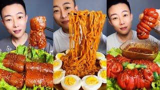 Spicy Chinese food  SOSLU ÇİN YEMEKLERİ YEME | Mukbang | (Noodles and eggs + Pork Gut) 먹방