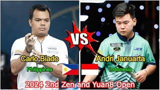 Carlo Biado VS Andri Januarta | 2nd Zen and Yuan8 Open 2024 ... Match That SHOCKED of The Year  !!!