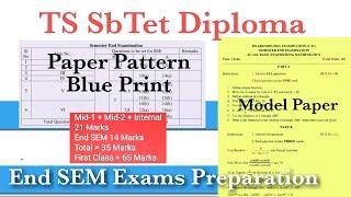 TS SBTET Diploma End Semester Exams Preparation | Blue Print | UnitWise marks | 14+21 = 35 | **65