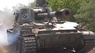 The work of the Russian self-propelled guns 2S3 Akatsiya in Ukraine