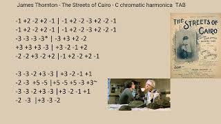 practice: James Thornton - The Streets of Cairo - C chromatic harmonica  TAB