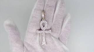 The Double Bling Ankh Cross CZ Iced Out Gold Pendant | Hip Hop Jewelry