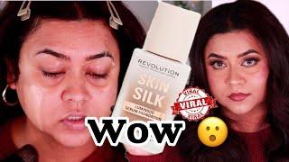 Revolution Beauty Skin Silk Serum Foundation Review & Wear Test | Dry Textured Skin | NC 40