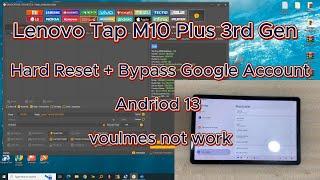 How To Hard Reset Lenovo Tap M10 Plus 3rd Gen| TB128XU | and Bypass Google Account | Android 13 |