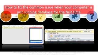 How to fix the common issue when your computer is just running database for the first time