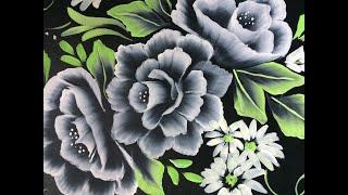 Watercolour By StrokeartDesigns 18- White on Black Floral/Stroke painting