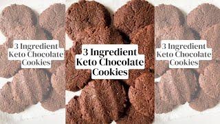 3 Ingredient Keto Chocolate Cookies - Low Carb Dessert Recipe