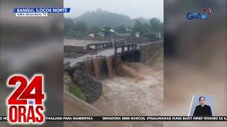 Rumaragasang ilog, umapaw sa tulay; may nasira ring dike at binahang bahay | 24 Oras