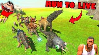 RUN TO LIVE Challenge with SHINCHAN and CHOP in Animal Revolt Battle Simulator