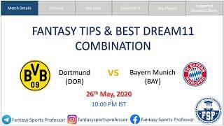  DOR vs BAY| Dortmund vs Bayern Munich | Bundesliga: Best Dream11 Combo & Fantasy Football Tips