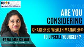 CWM® is the best course in Finance, Hear, Live from VP - Anand Rathi #wealthmanagement #cwm