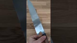 Chef's Knife (Gyuto, 8.5") with Curly Maple and Buffalo Horn - 52100 Carbon Steel by Sasha Rosenfeld