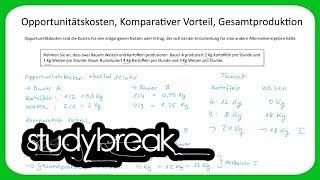 Opportunitätskosten, Komparativer Vorteil, Gesamtproduktion | Volkswirtschaftslehre