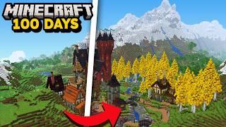 100 Days Building a CUSTOM FOREST in Minecraft Survival