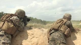 2nd Marine Division, conduct a squad exercise during training on Fort Walker