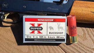 Winchester Super X 2-3/4" 8 Pellet 000 Buck Test W/ Remington 11-87 & Stock Full Choke