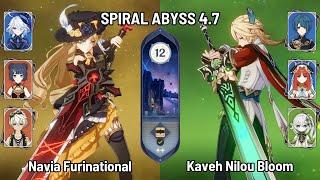 C0 Navia Furinational Team | C0 Kaveh Nilou Bloom F2P | Spiral Abyss 4.7 Floor 12 | Genshin Impact