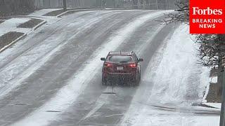 Heavy Snowfall In Cincinnati, Ohio As Winter Storm Moves Through Midwest