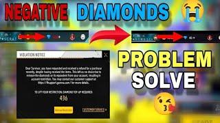 Negative Diamonds Problem 100% Solution  | Account Restrictions Problem Solve In Free Fire  |