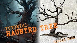 TUTORIAL, HAUNTED TREE. Spooky Village. Albero stregato.